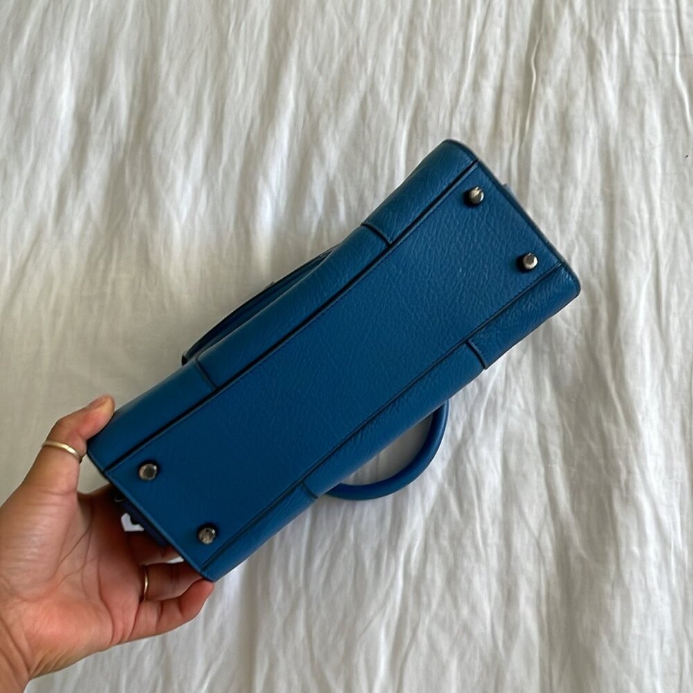 Coach Blue Mercer Leather Satchel Bag - Picture 5 of 6